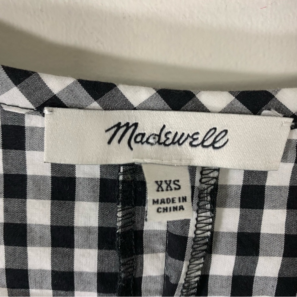 Madewell Smocked Gingham Blouse With Tassel Belt - Picture 12 of 14